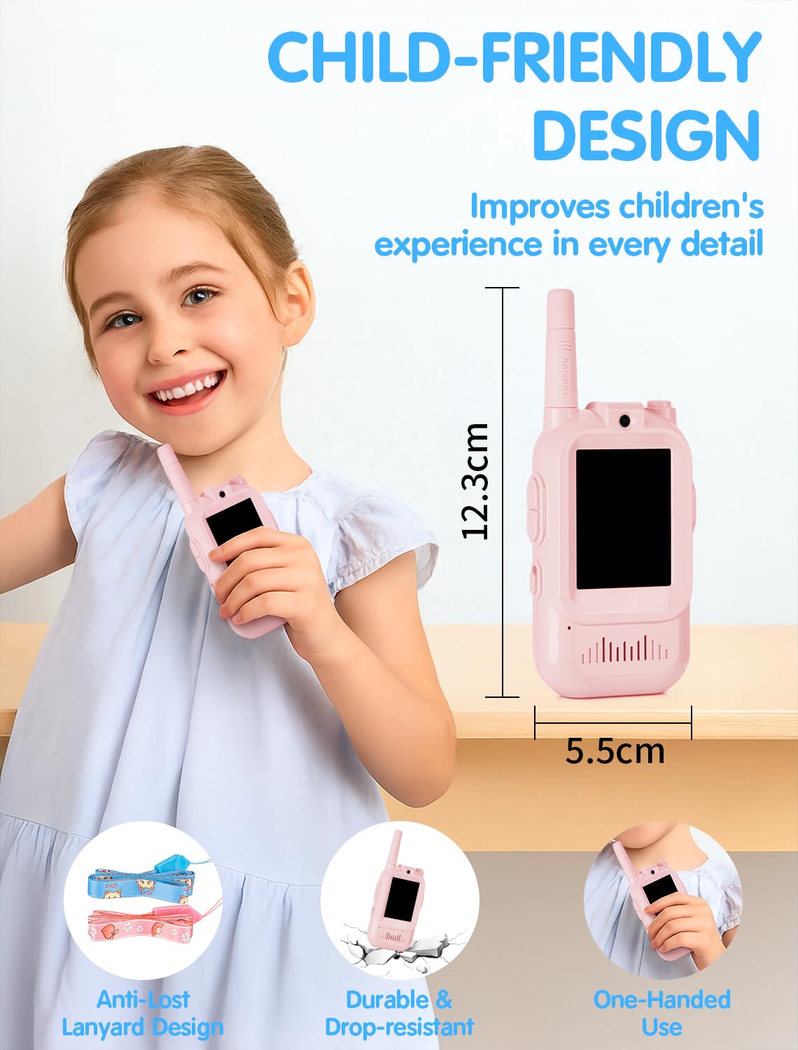 Fabeto Walkie Talkie Video durable lightweight design for little hands