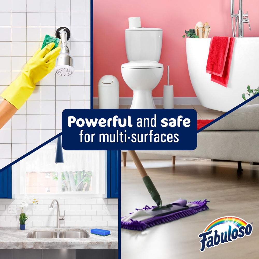 Fabuloso bathroom-cleaner tiles shows fresh lavender aroma across tiles.