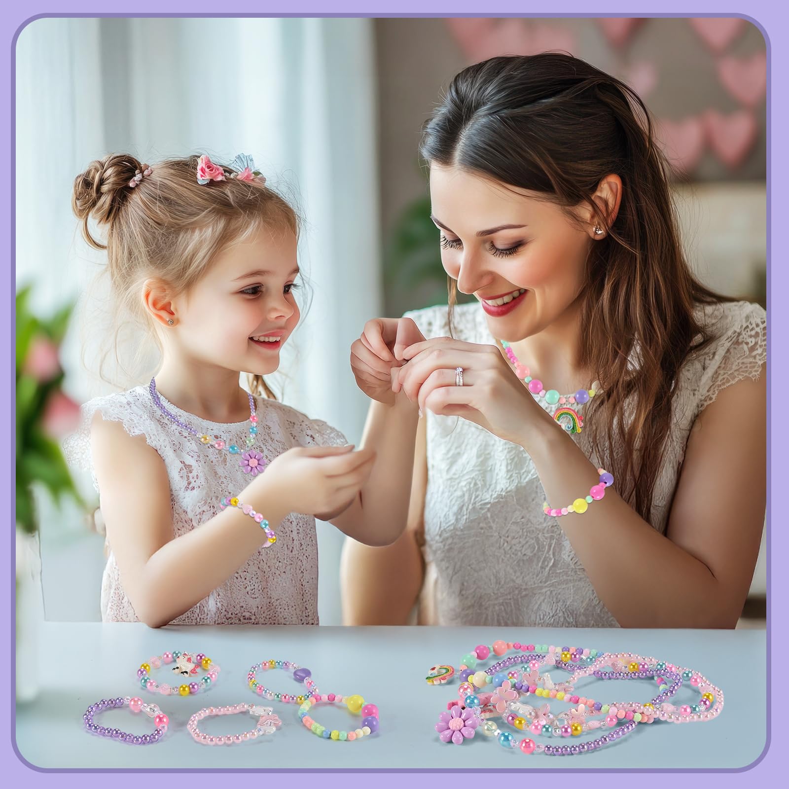 Faburo mermaid-pattern necklace adds bright charm to any little outfit