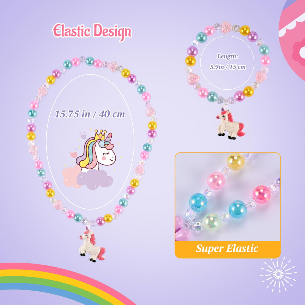 Faburo rainbow-pattern necklace sparks imaginative play and birthday vibes