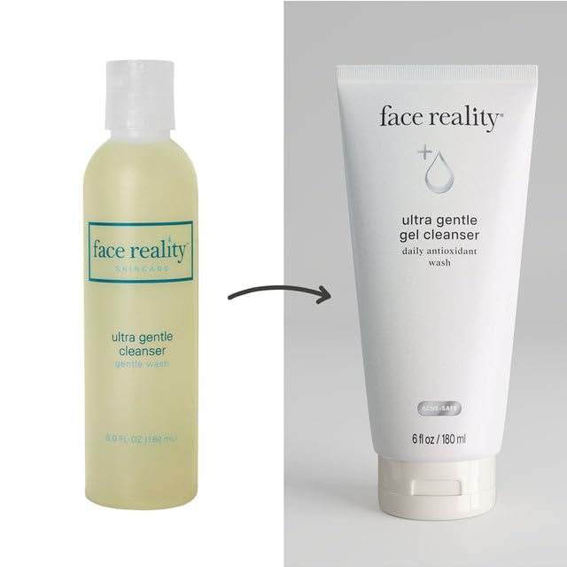 Face Reality Ultra Gentle Cleanser foaming close-up showing light lather for makeup removal