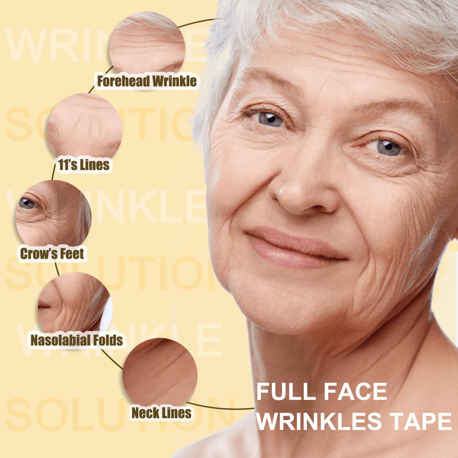 Face Tape neck-wrinkles supports the neck for smooth appearance.