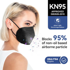 FACEMOON KN95 black model wearing demonstrates comfortable daily fit.