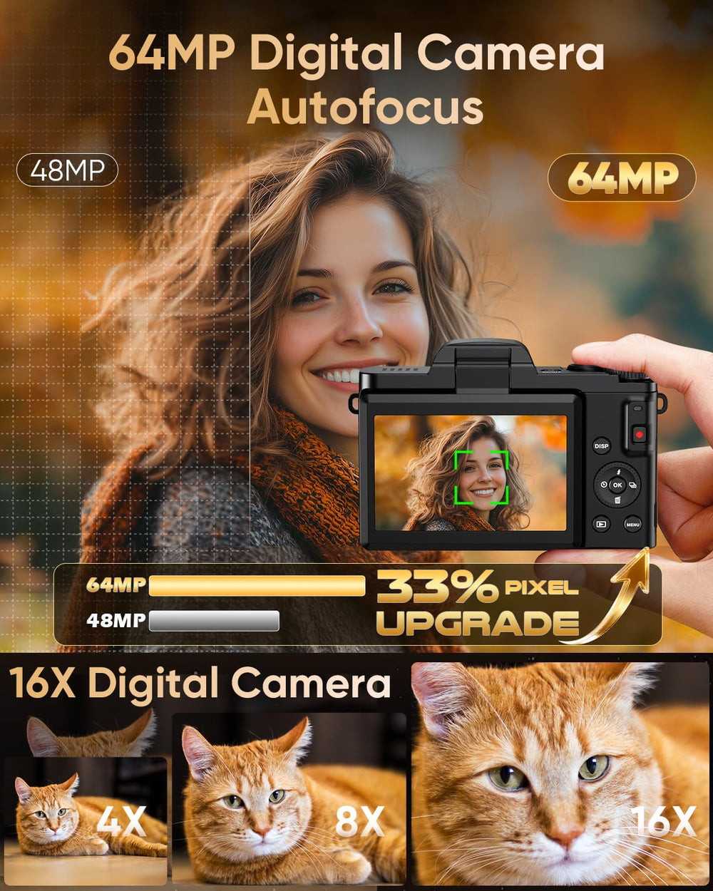 FACLAM 4K camera with 16x zoom for distant details.