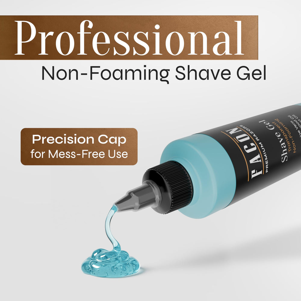 FACON beard edging gel supports precise shaping with clear visibility.