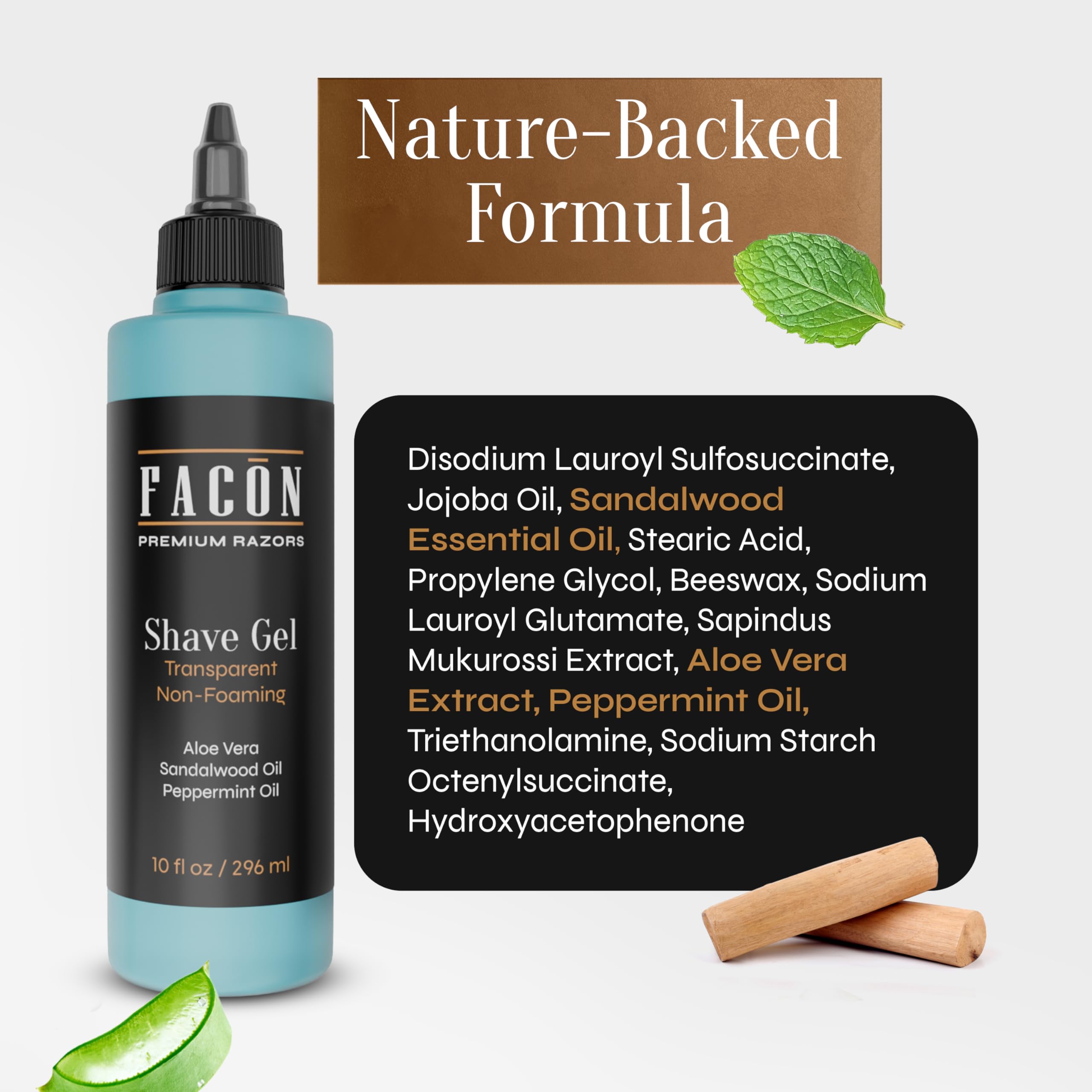 FACON premium ingredients deliver soothing glide and nourished skin.