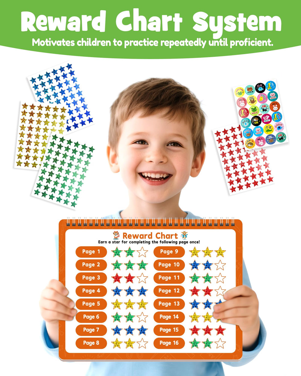 FADAWU star reward stickers encourage motivation during learning sessions