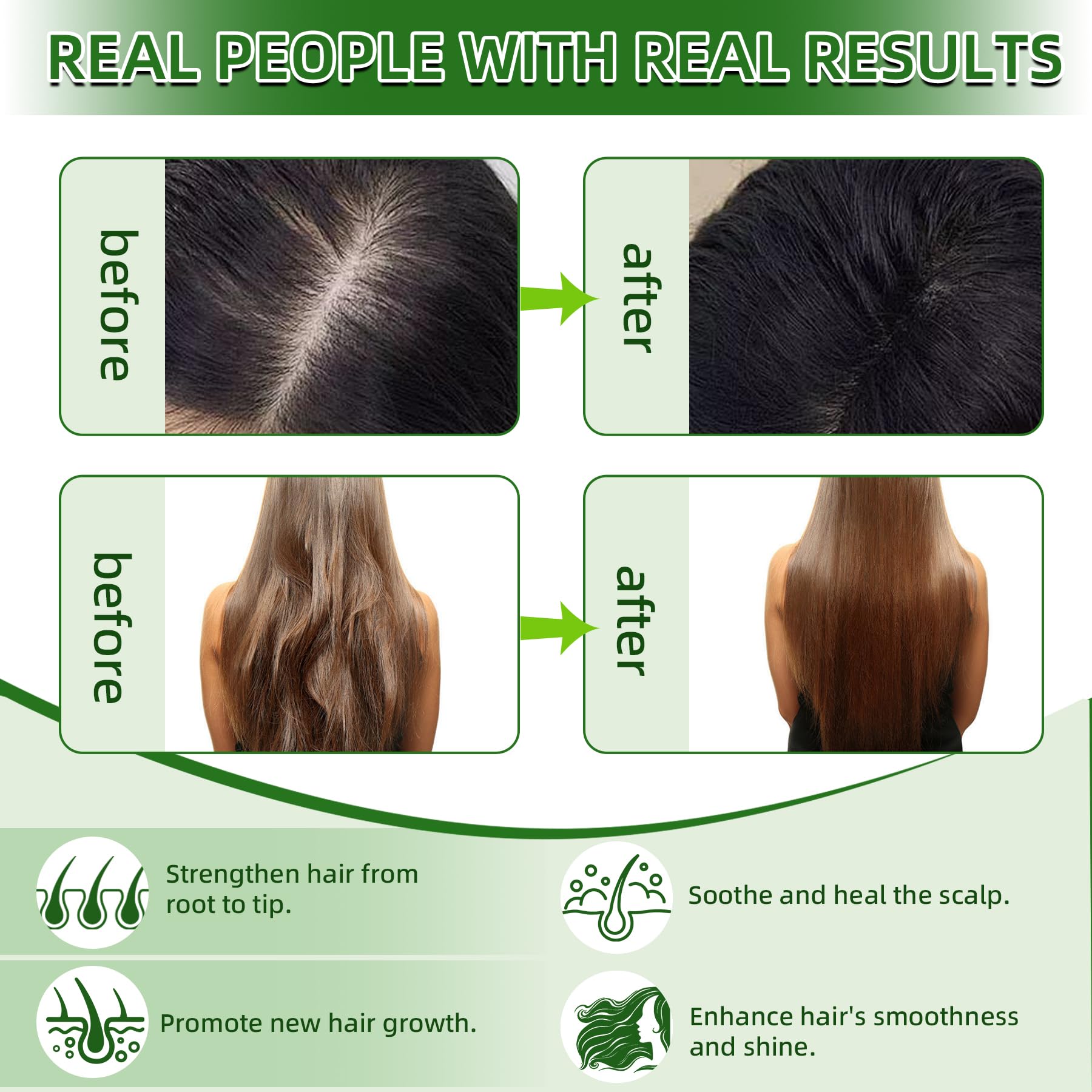 End-seal effect on damp hair creates a silky, controlled finish.
