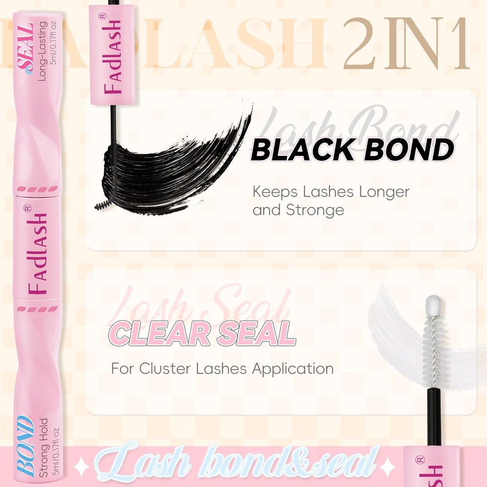 FADLASH 360 spiral brush enables smooth, even lash cluster application.