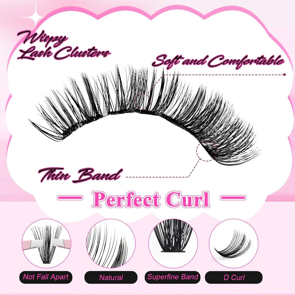 FADLASH eyelash tweezer for precise cluster placement.