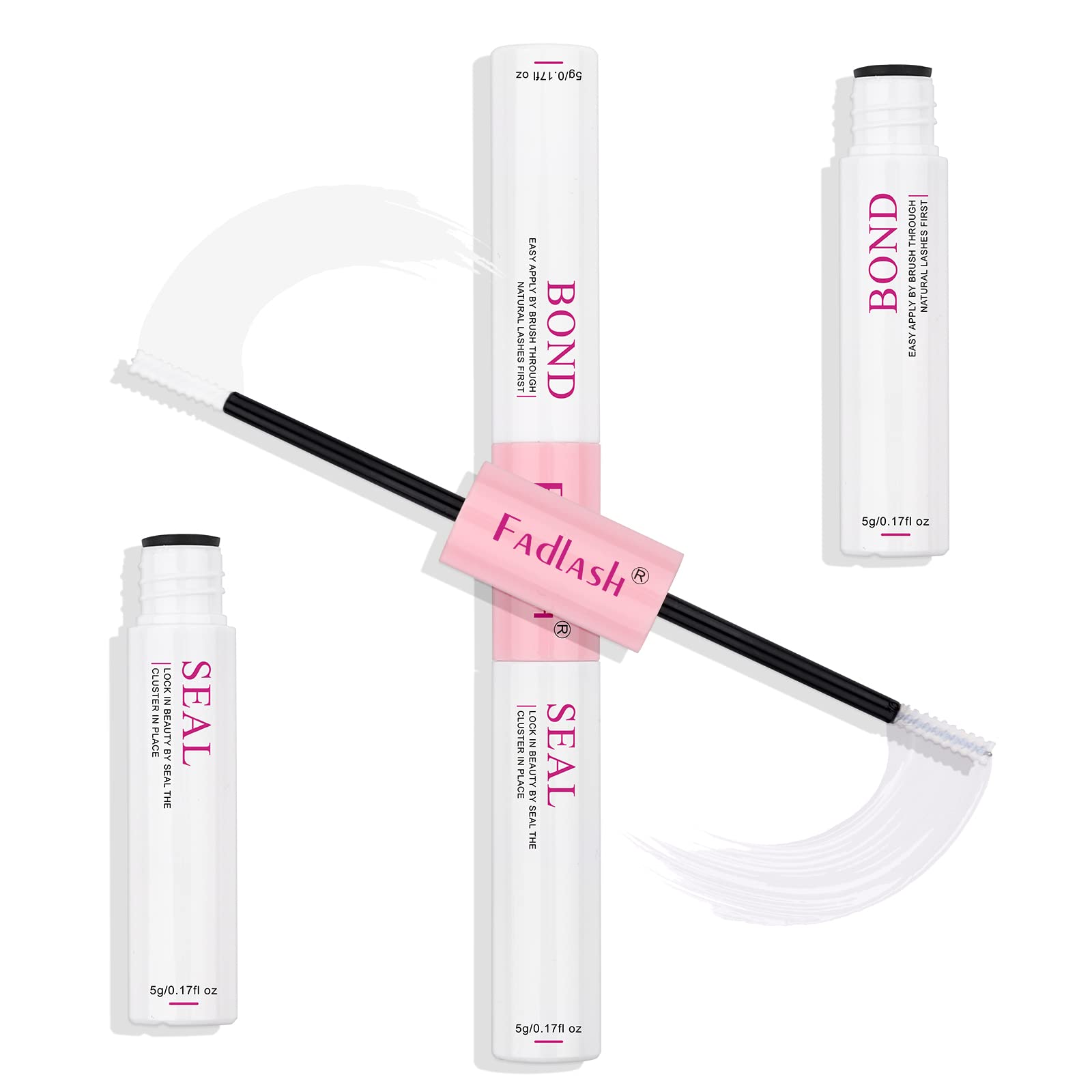 FADLASH lash bond with spiral brush for even, smooth application