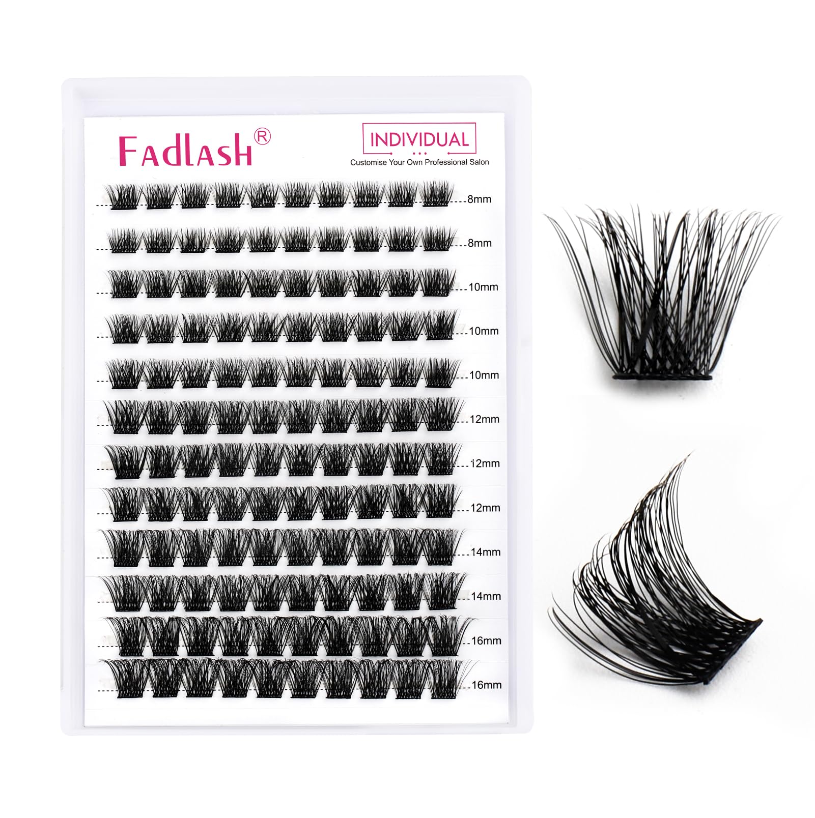 FADLASH lash clusters ease of use with tweezers for DIY extensions.