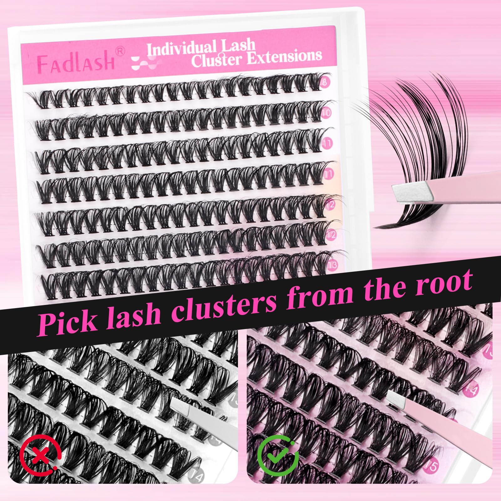 FADLASH lightweight lash clusters for comfortable all-day wear.