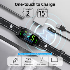 FAFAFROG bark collar digital display with clear status indicators