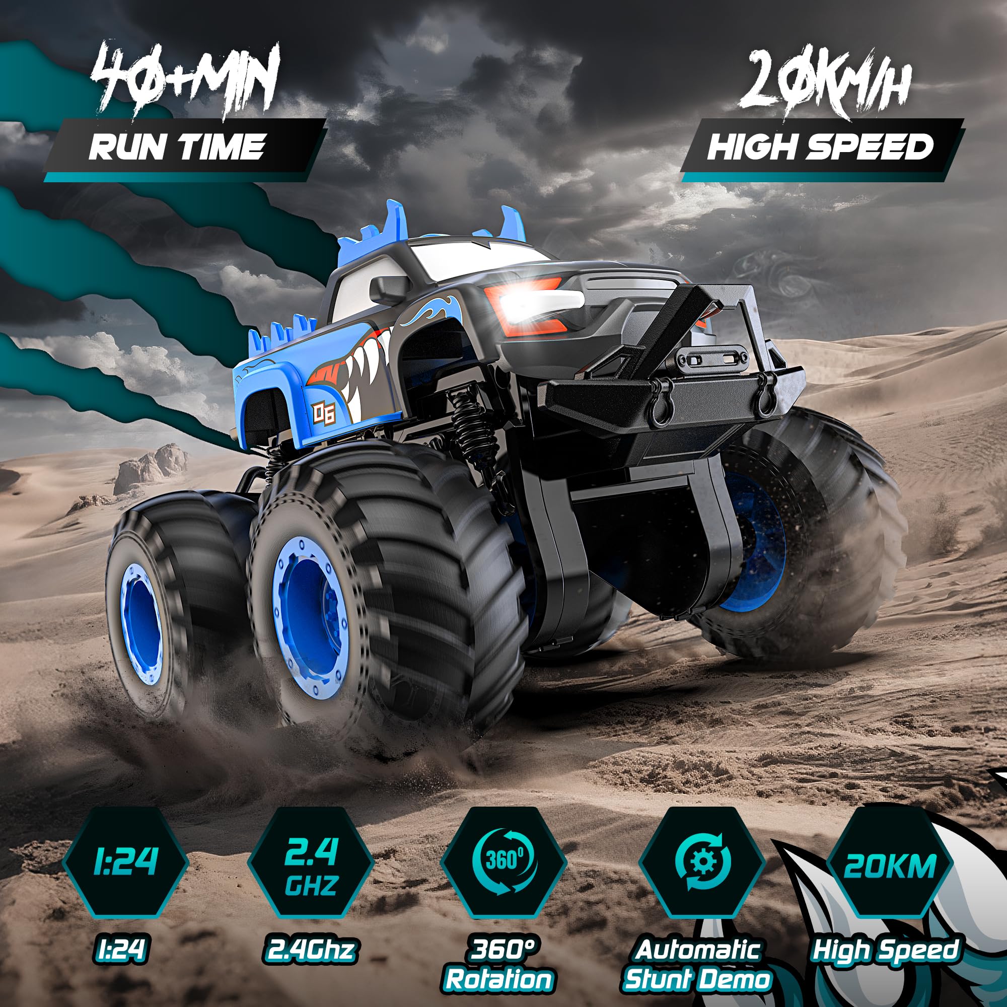 FAFUGANIA RC car demonstrates up to 20 km/h top speed on flat surfaces.