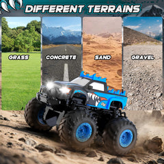 FAFUGANIA monster truck in upright mode handles uneven terrain safely.