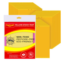 Faicuk yellow dual-sided sticky traps pack attracts and captures plant pests.