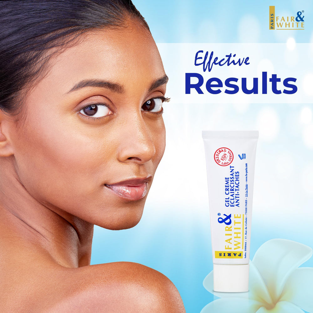 Gel being applied to neck and face for more even skin tone with FAIR & WHITE Original.