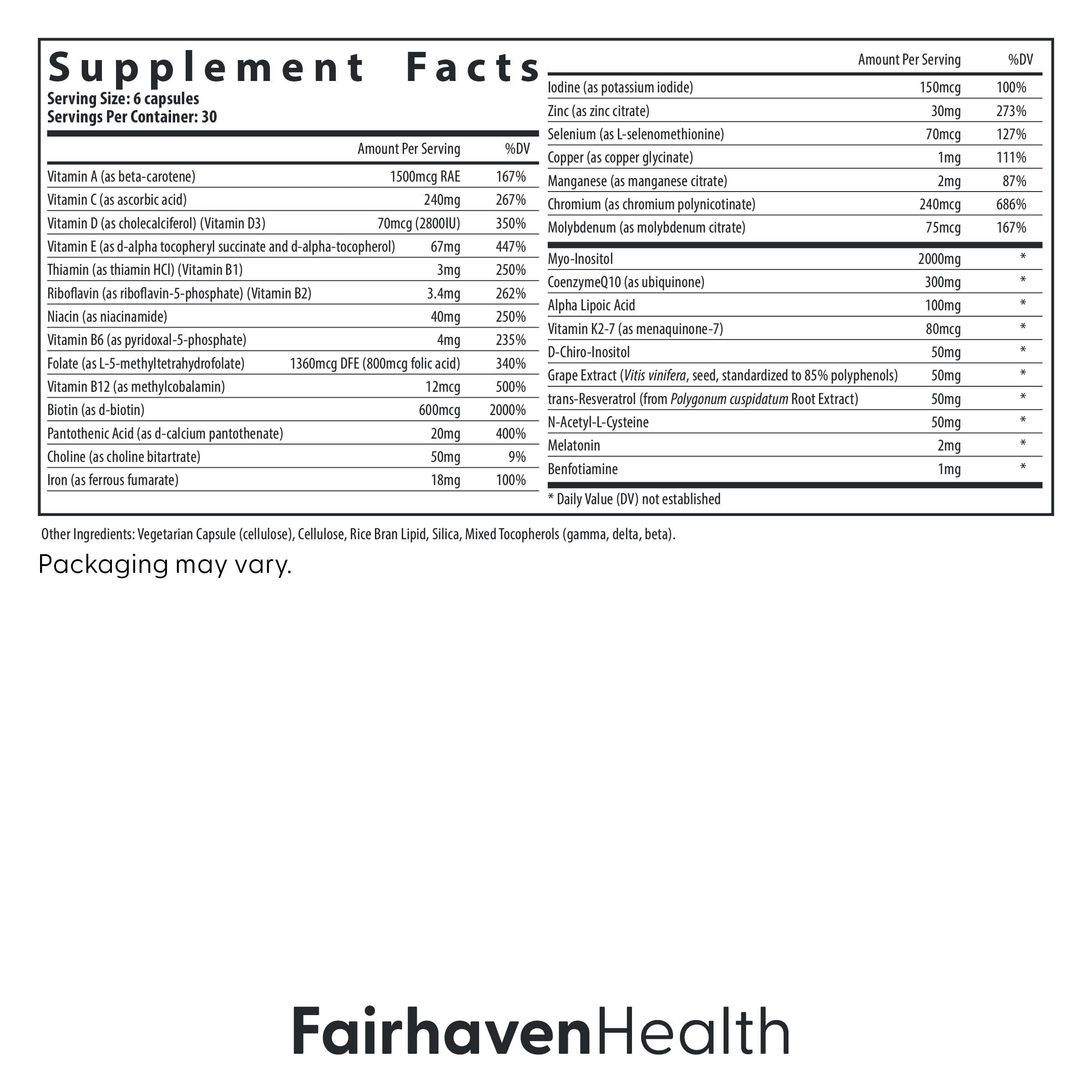 Fairhaven Health FH Pro for Women packaging front view for daily use