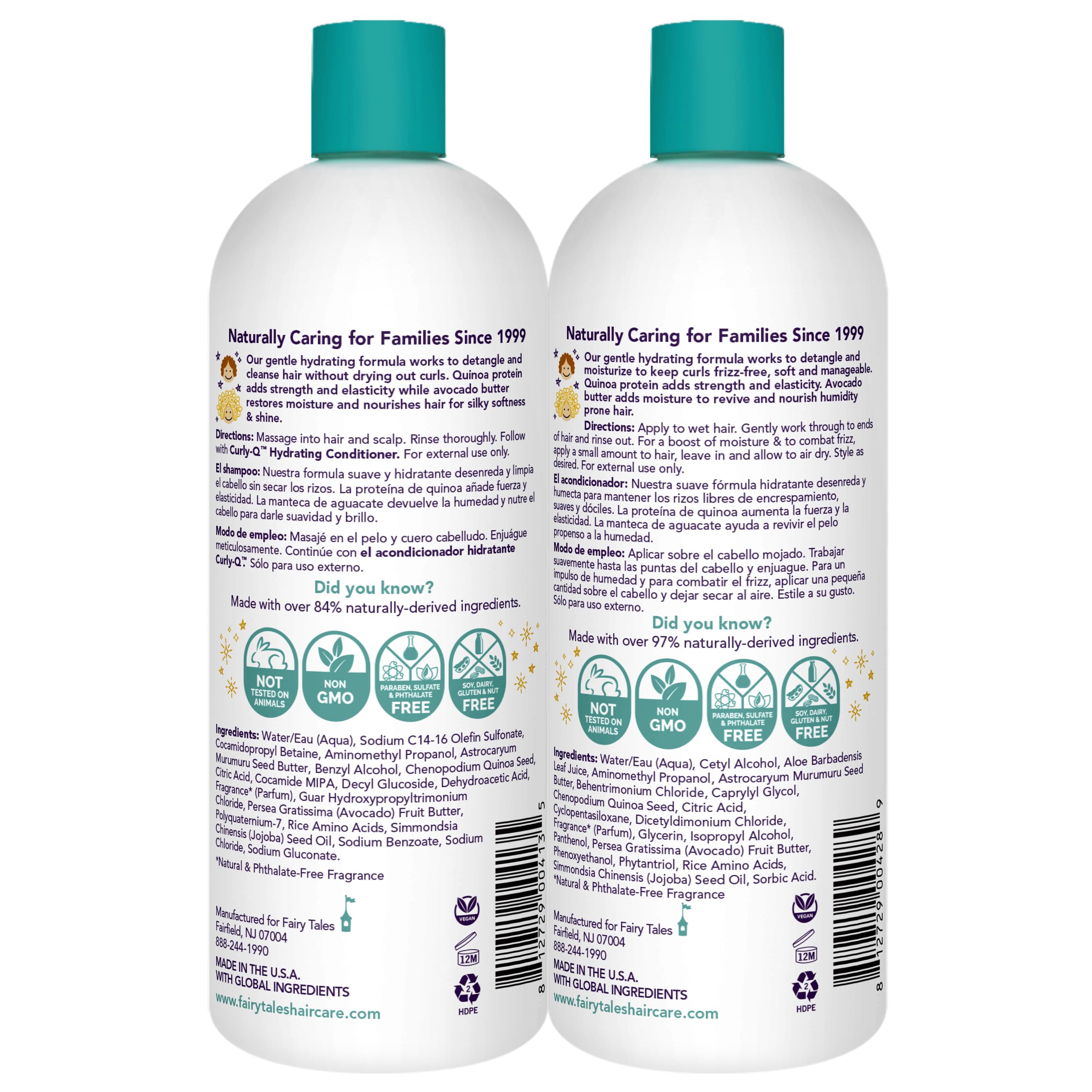 Fairy Tales Curly-Q conditioner bottle smoothing and detangling for kids' hair