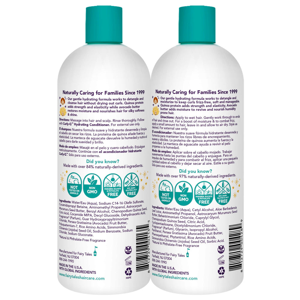Fairy Tales Curly-Q conditioner bottle smoothing and detangling for kids' hair