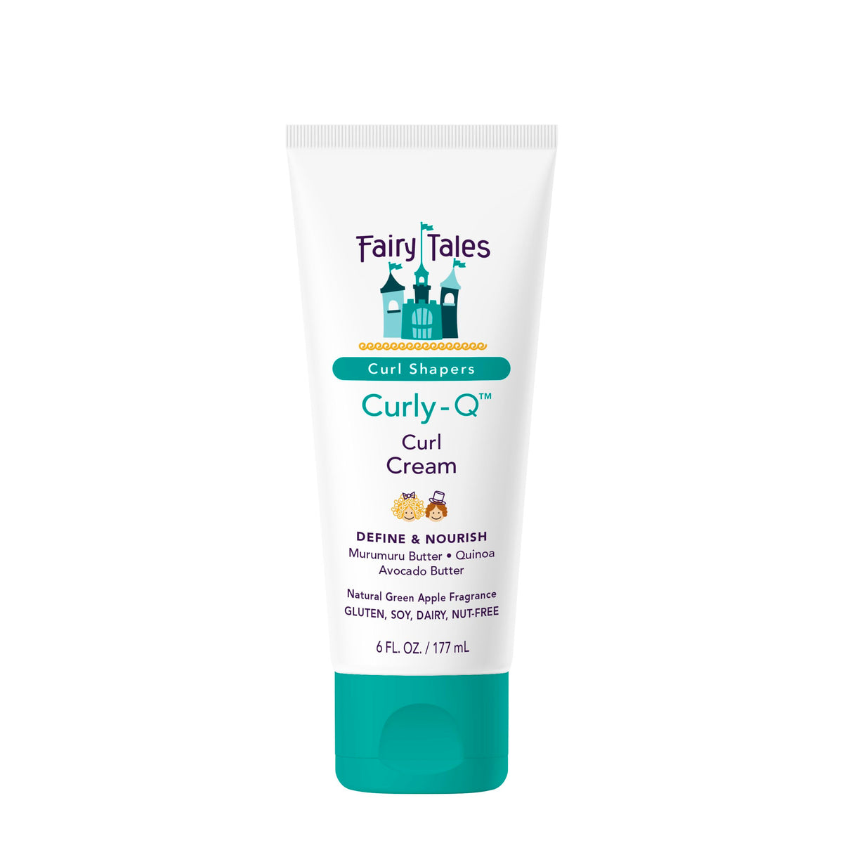 Fairy Tales Curly Q Kids bottle pour shows smooth cream for easy application and defined curls.