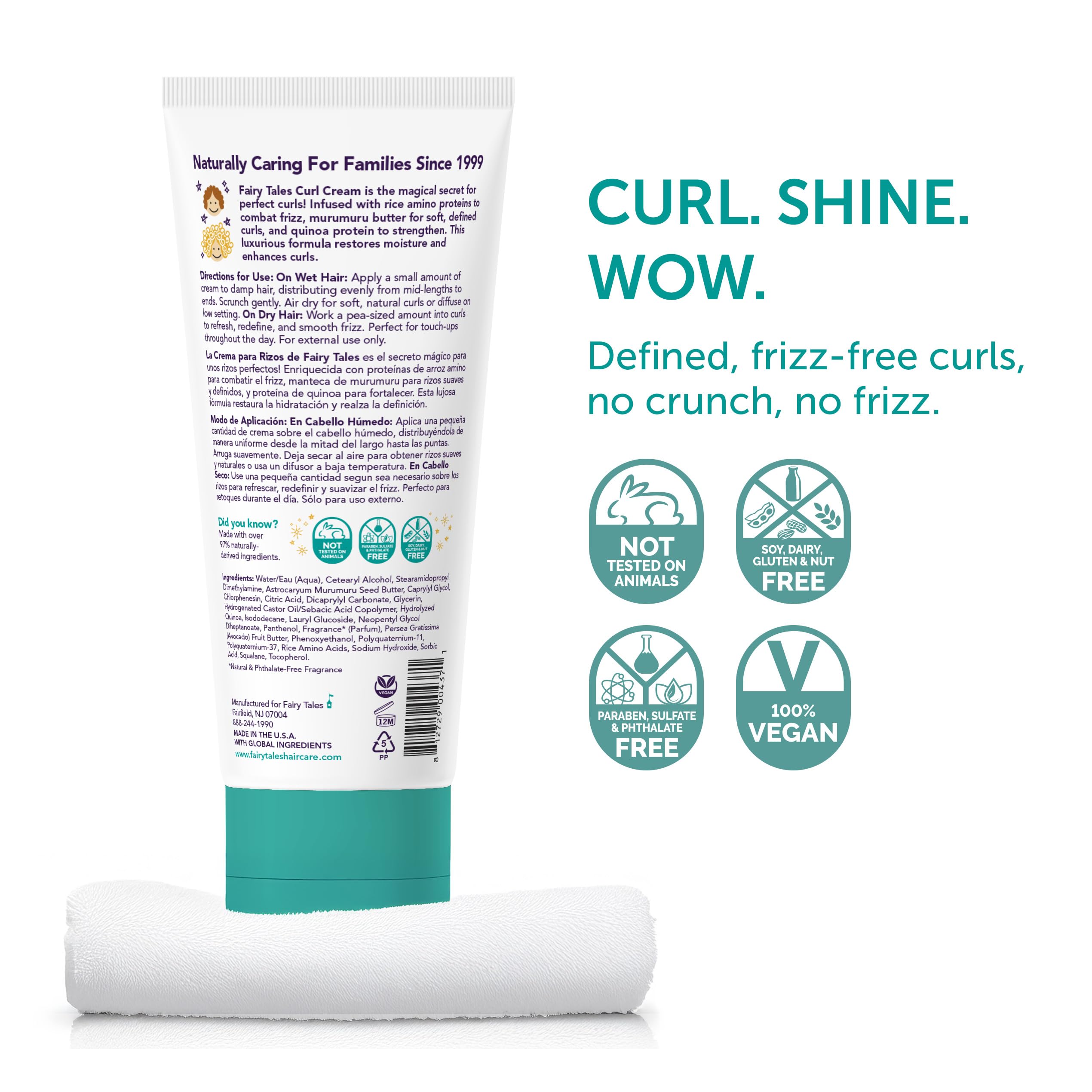 Fairy Tales Curly Q Kids frizz-tame formula helps manage flyaways on busy mornings.