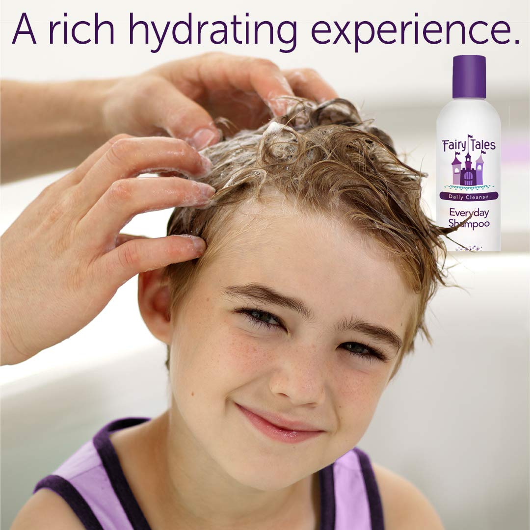 Fairy Tales Daily Cleanse family bath-time scene emphasizes safe routine.