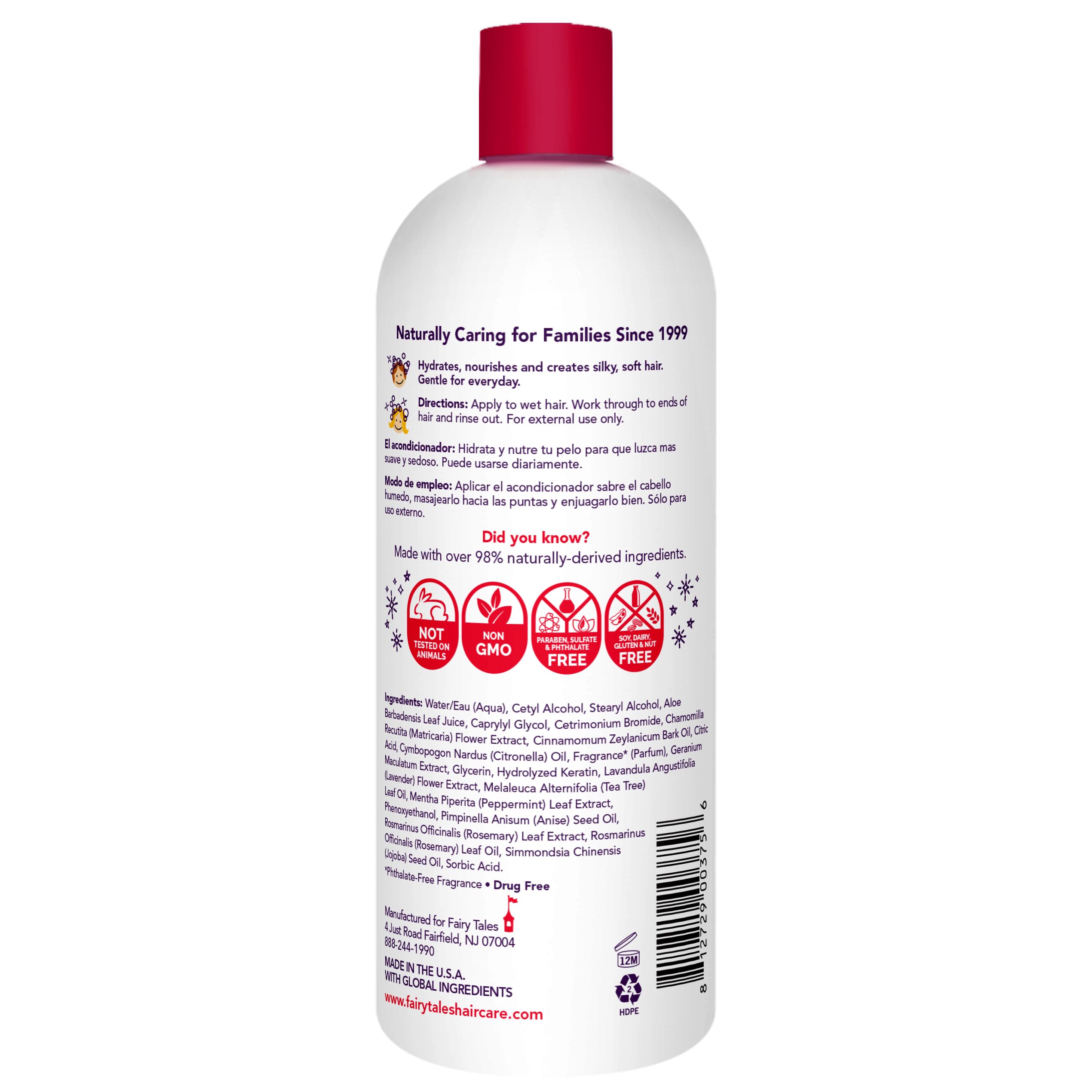 Fairy Tales Rosemary Repel ingredients label highlights essential oil blend.