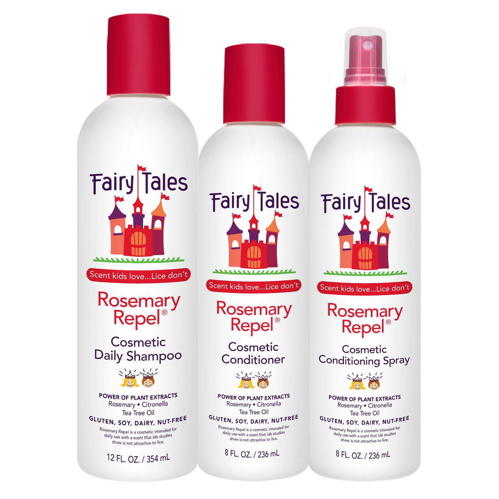Fairy Tales Rosemary Repel shampoo bottle with kid-friendly scent and lice defense potential