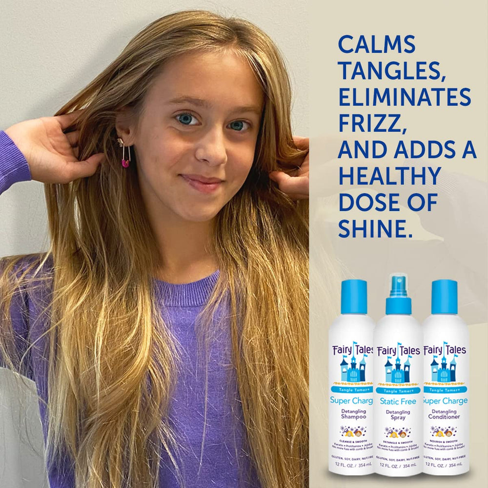 Label close-up shows free-from ingredients for gentle care.