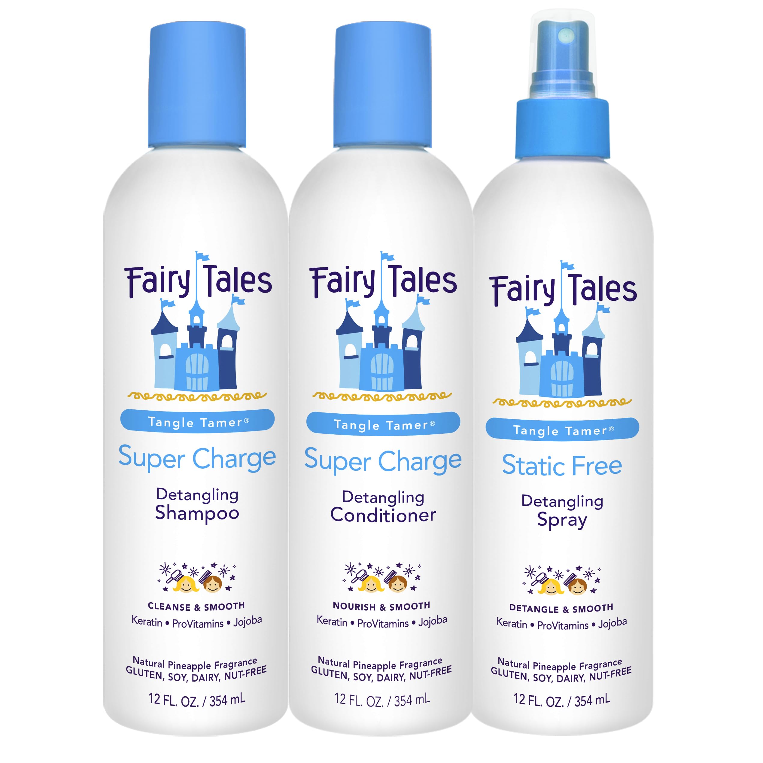 Fairy Tales Tangle Tamer shampoo bottle smooths unruly curls for easy detangling