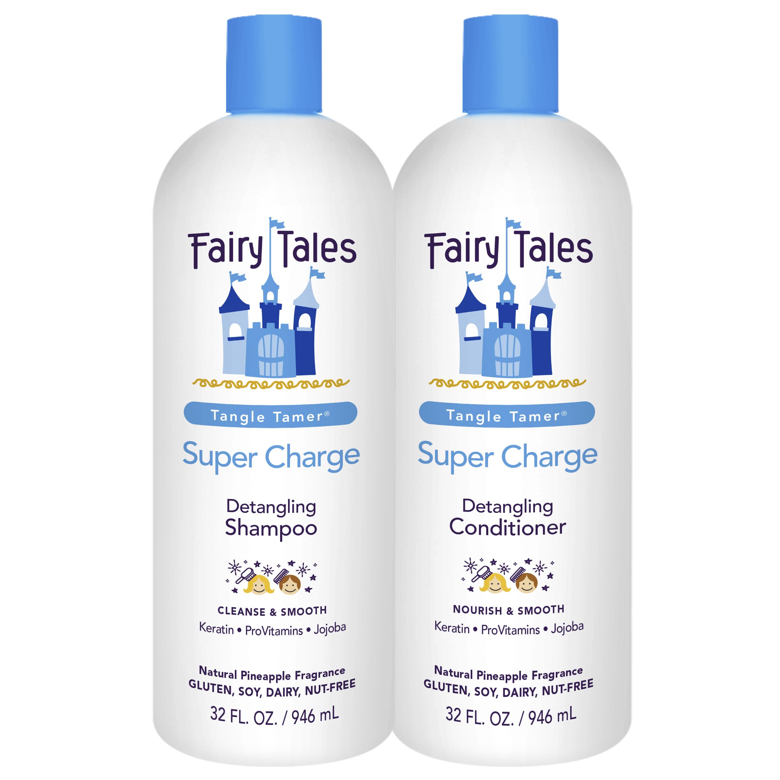 Fairy Tales Tangle Tamer shampoo bottle with moisturizing formula for smooth detangling.