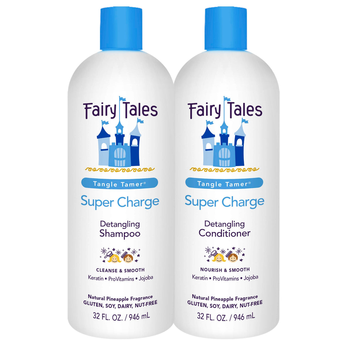 Fairy Tales Tangle Tamer shampoo bottle with moisturizing formula for smooth detangling.