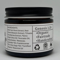 Faith and Grace Organics Wild Yam Cream packaging with organic label.