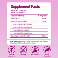 Faizalybova bottle back displaying vegan and gluten-free formula.