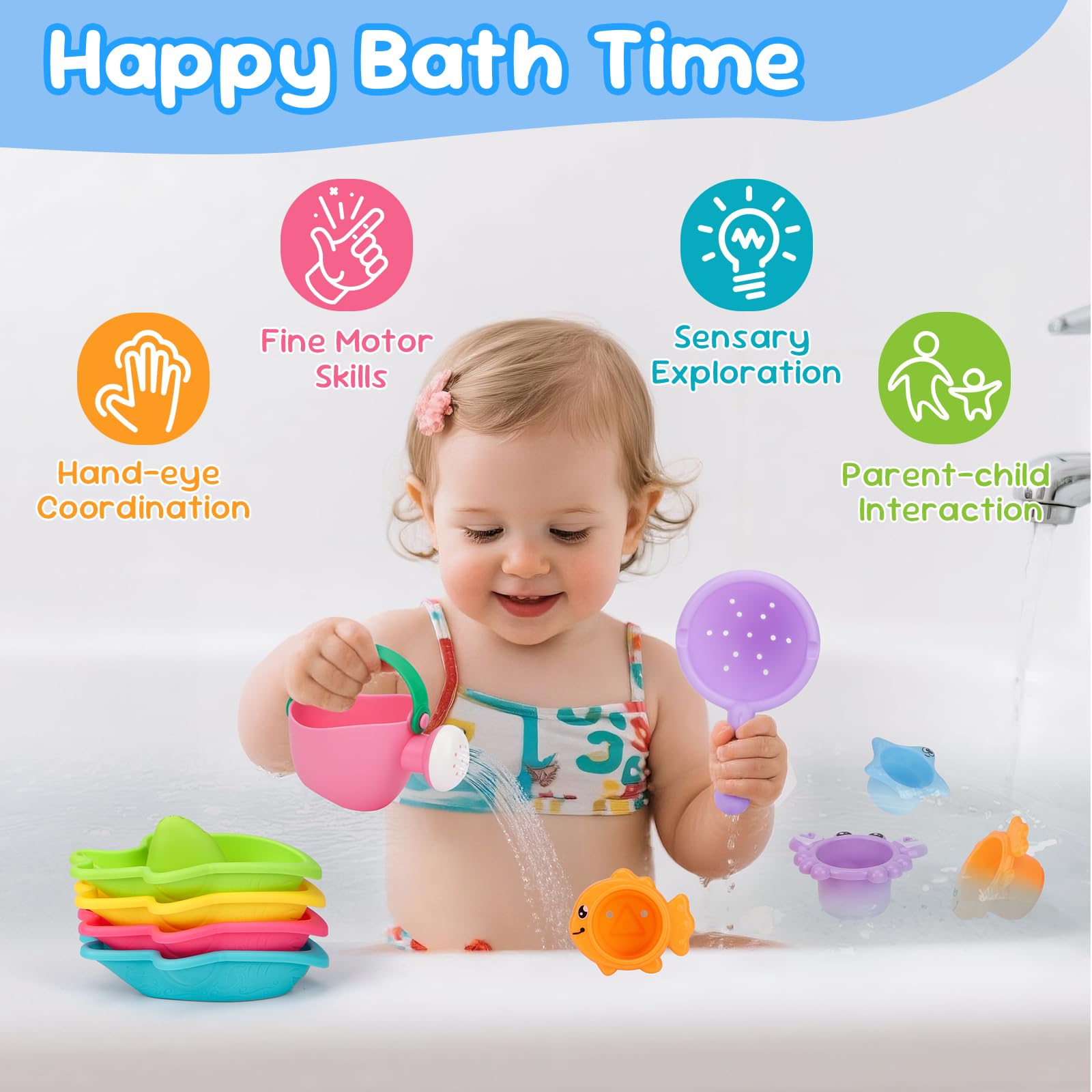 Fajiabao bath spoon toy for scooping and pouring play