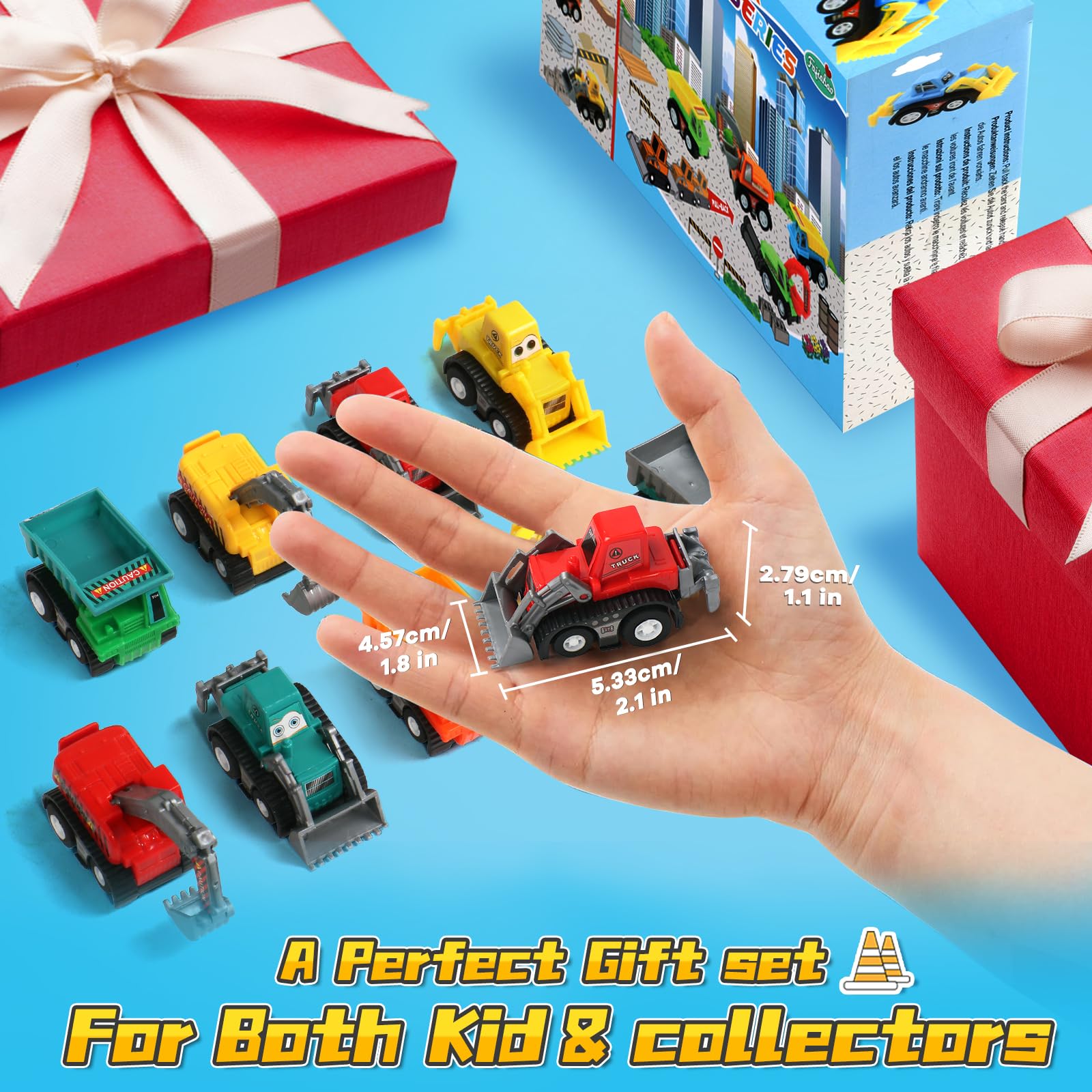 Fajiabao bulldozer toy rear view promotes storytelling and fine motor skills.