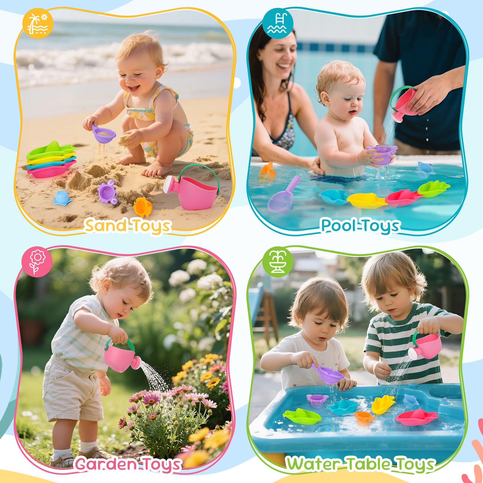 Fajiabao cups with different bottoms support stamping games on sand or tub