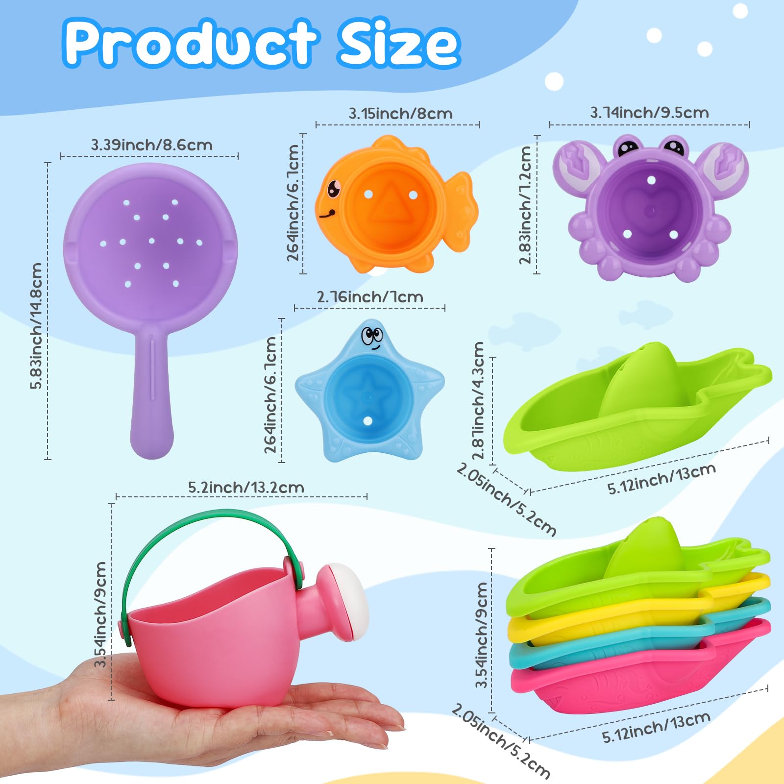 Fajiabao stackable cups with drainage holes for pouring and play