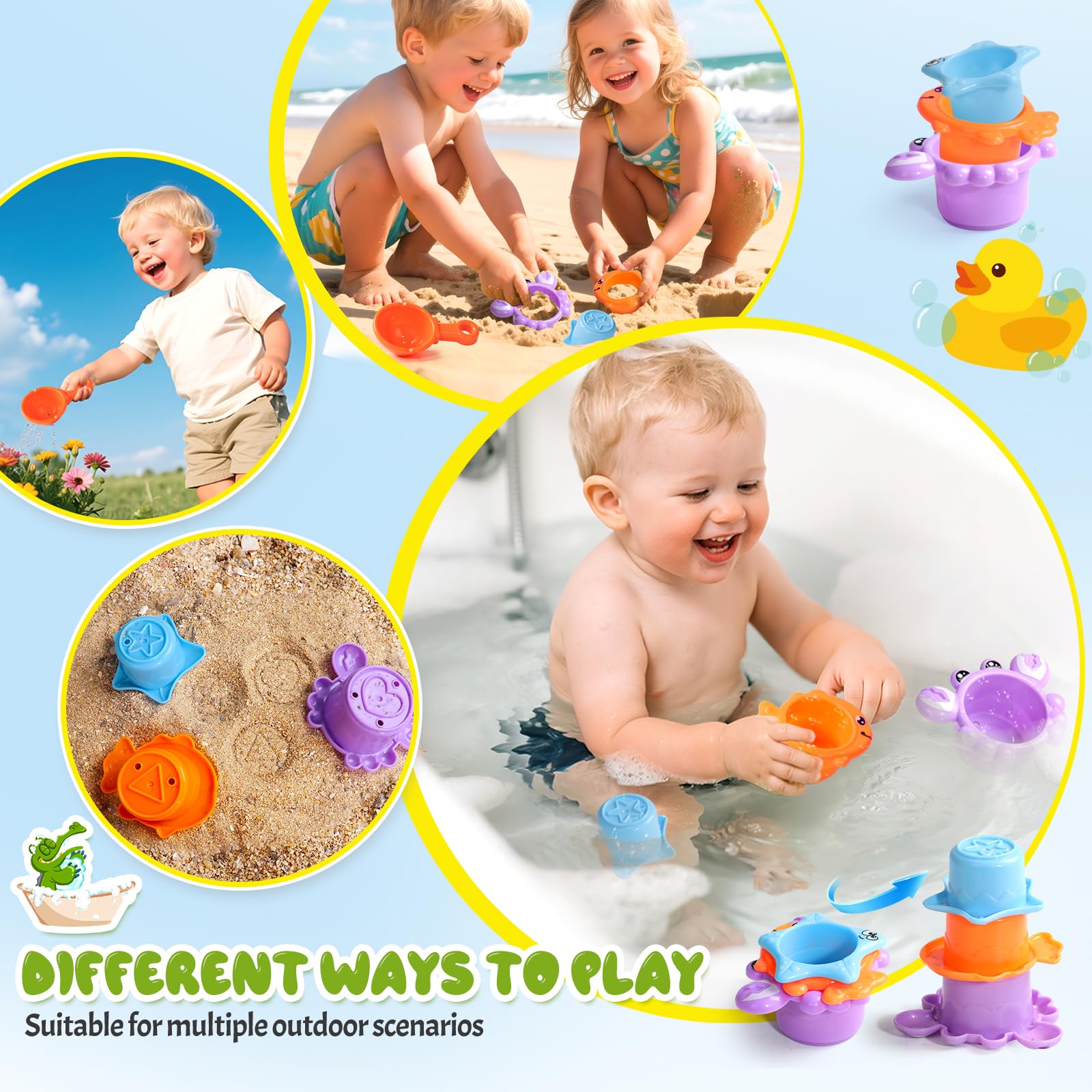 Fajiabao suction cup base helps keep bath toys in place