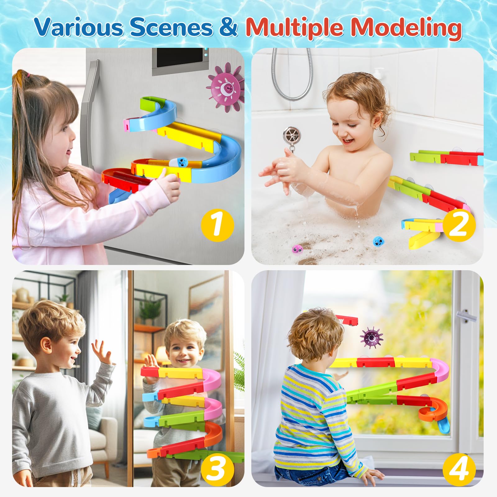 Fajiabao suction cups sticking to a clean wall for bath play.