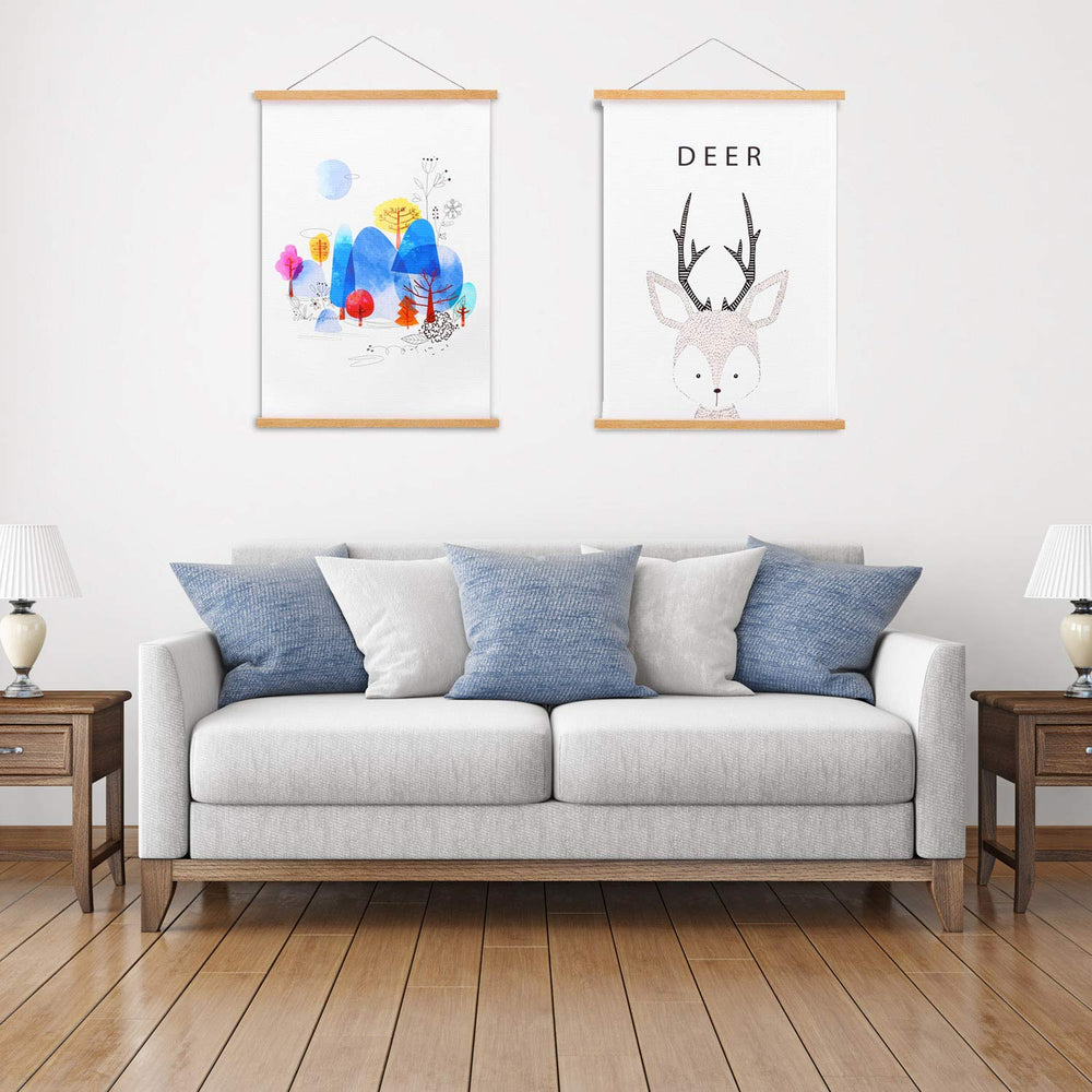 FALAMON teak edge frame magnets keep art steady.