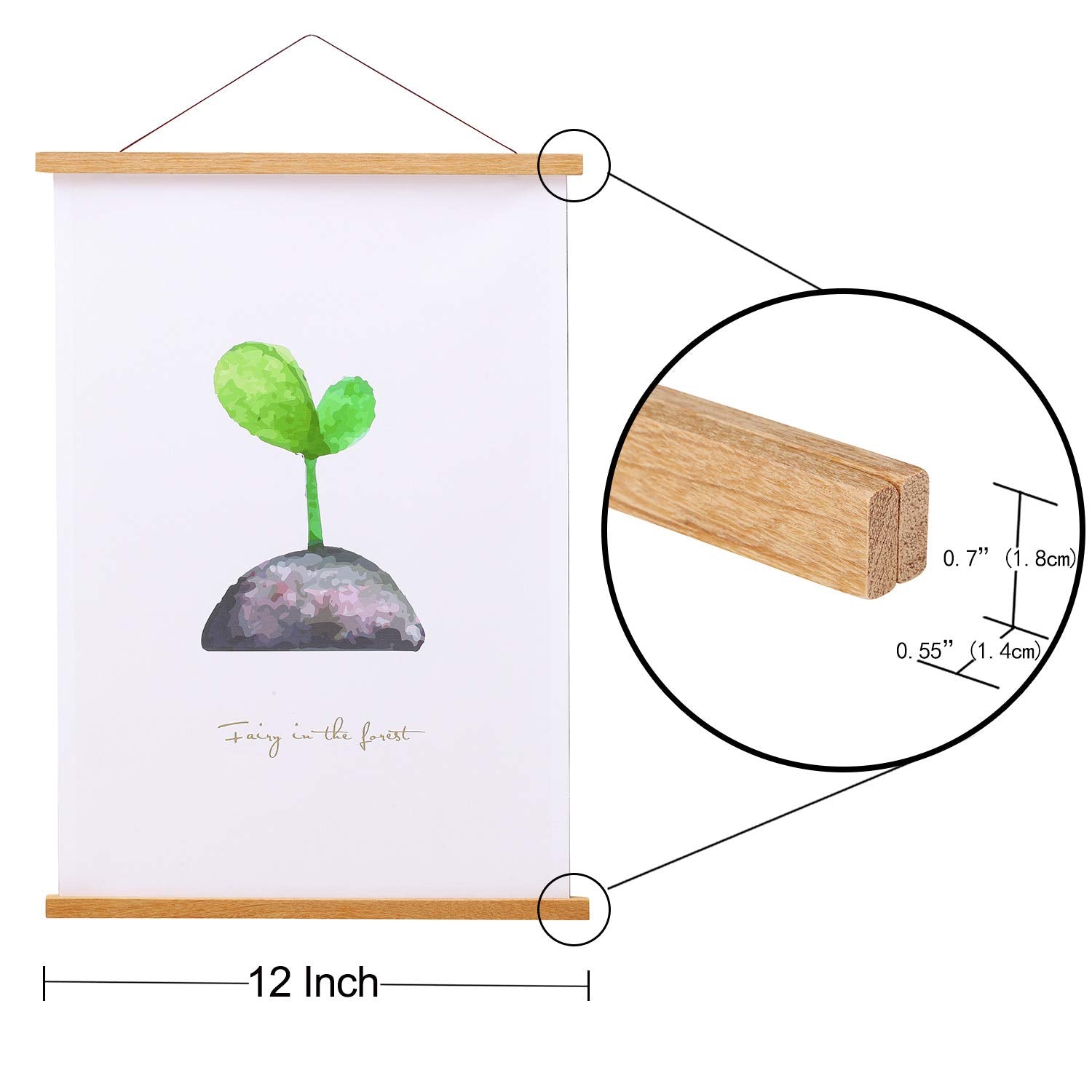 FALAMON teak frame magnets secure 12x24 posters neatly.