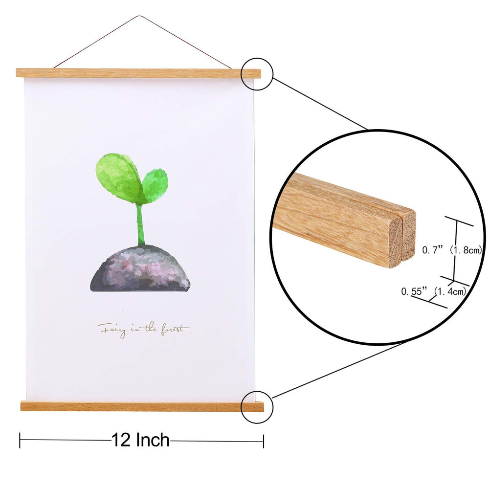 FALAMON teak frame magnets secure 12x24 posters neatly.