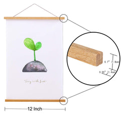 FALAMON teak frame magnets secure 12x24 posters neatly.