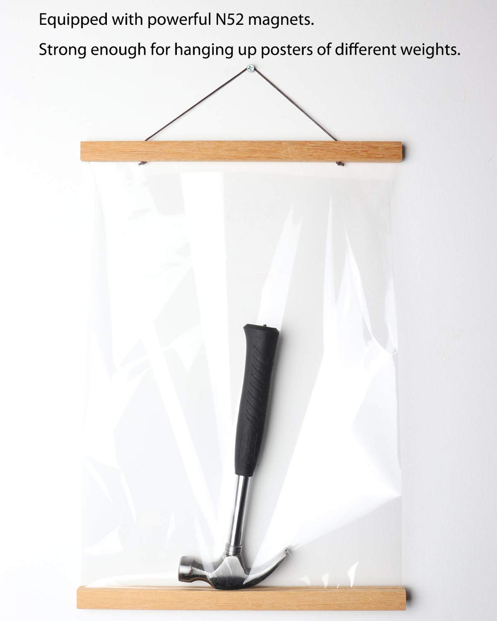 FALAMON teak wood frame magnet hanger for 12x18 posters.