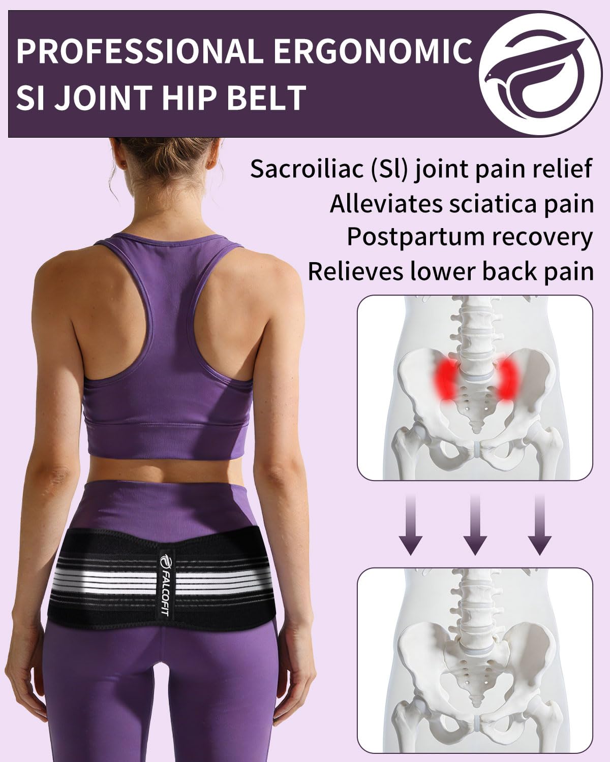 FALCOFIT SI Belt anti-slip design keeps the belt in place during movement.