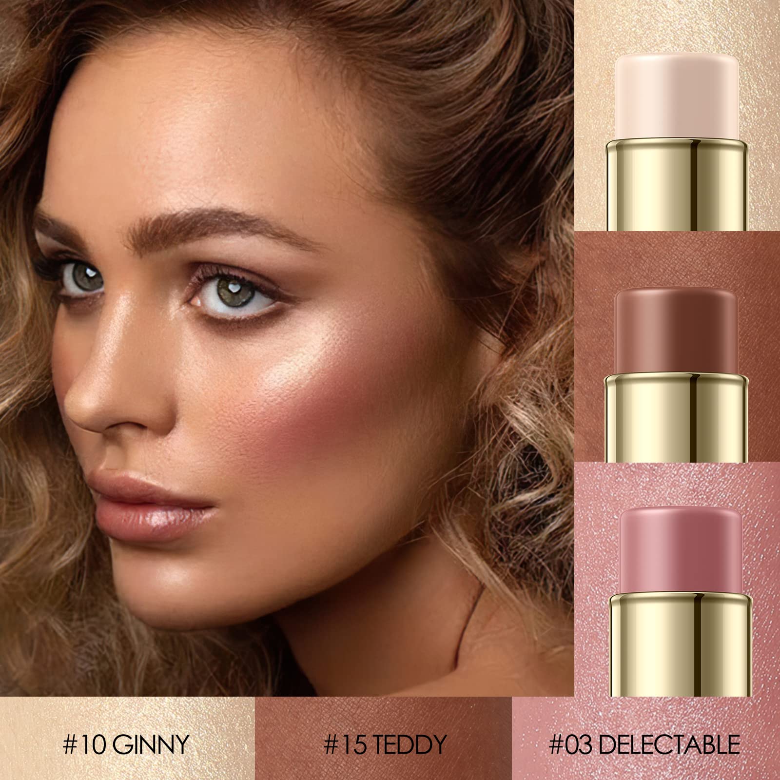 Falocutus cream-blush-stick in use shows smooth blend for radiant cheeks.