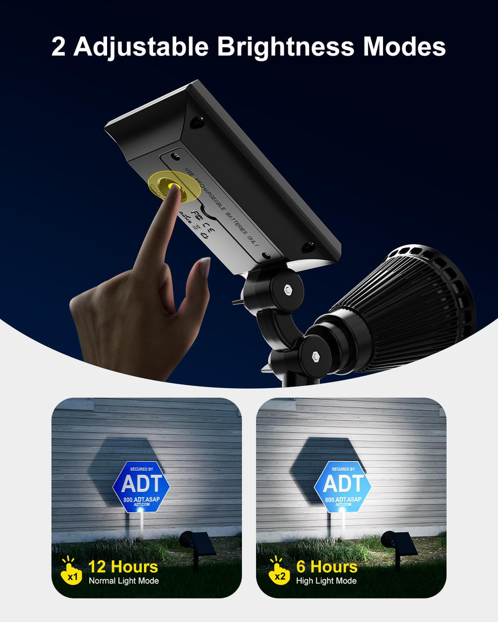 Falove solar spotlight lights signs with clear focus for night appeal.